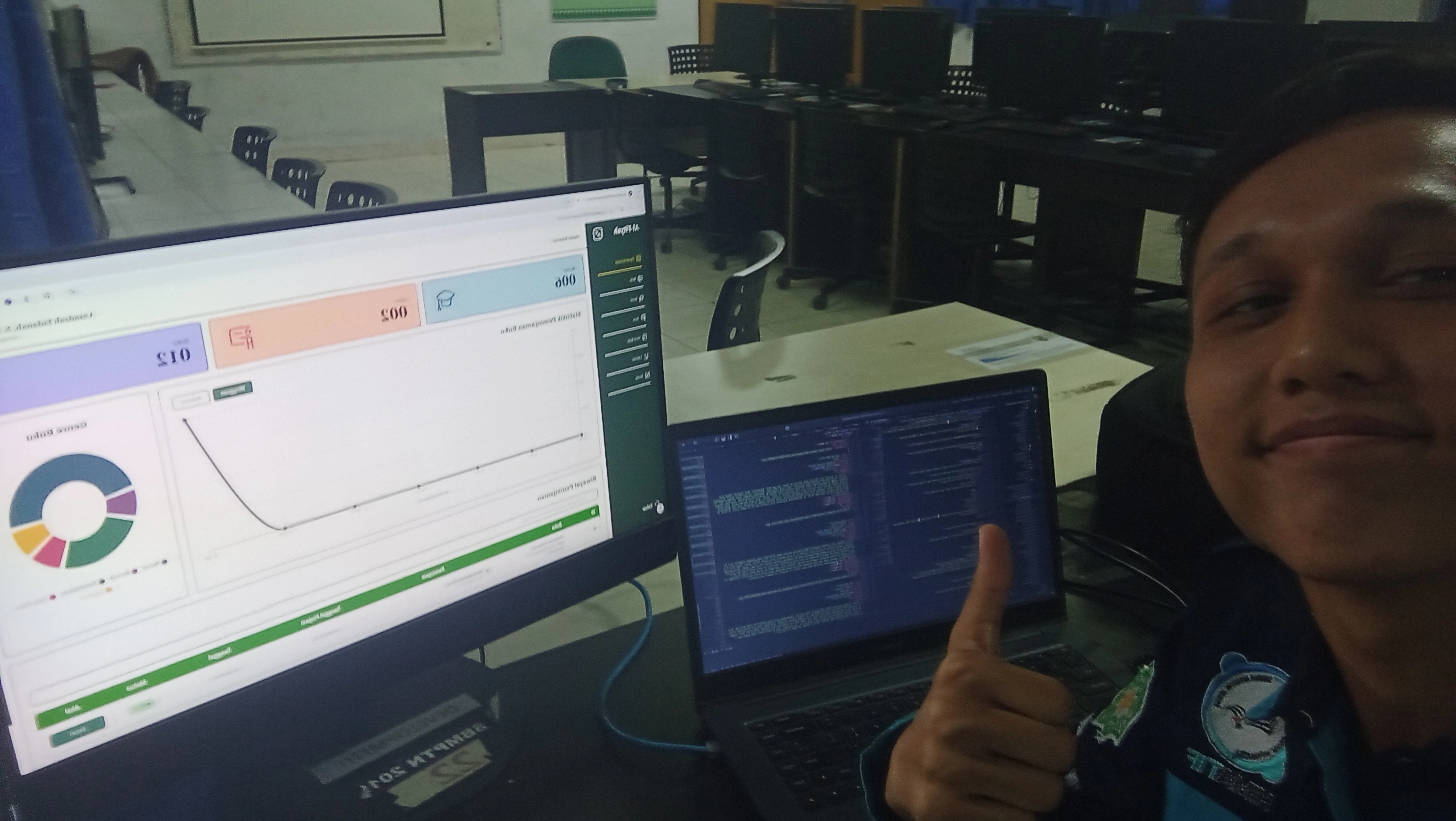 Muhammad Faruq in the software engineering lab workstation